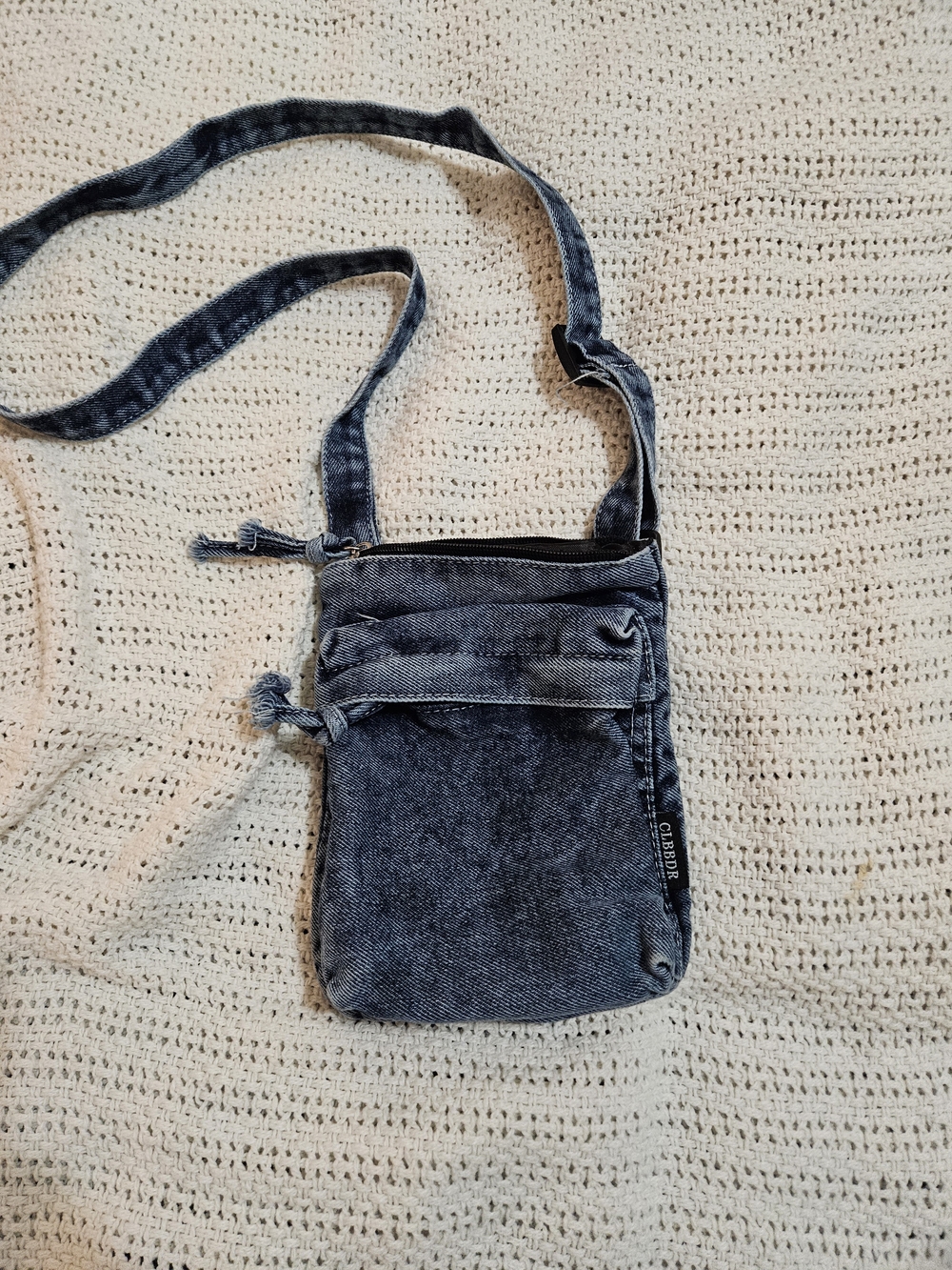 Casual Men's Denim Messenger Bag in Dark Blue